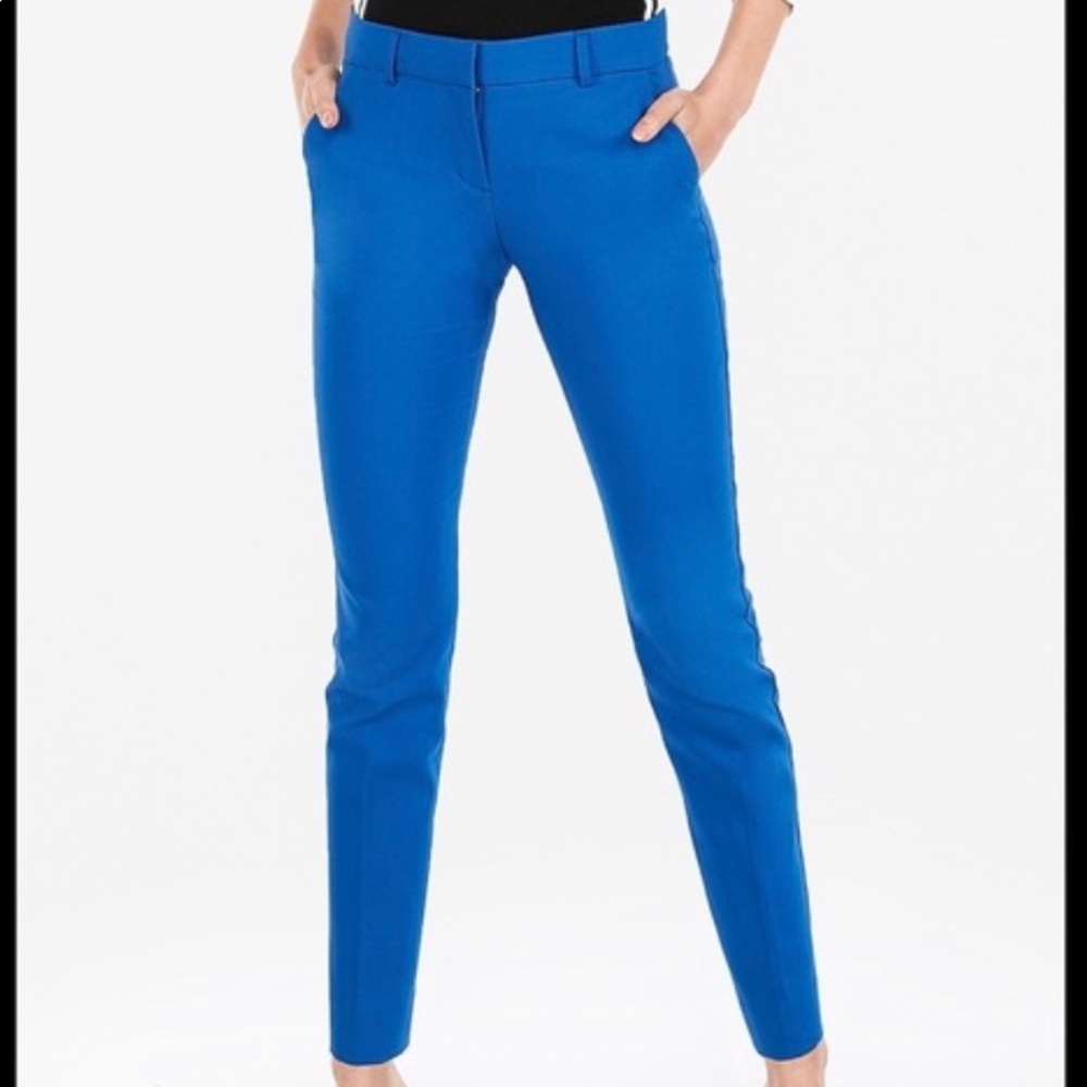 Express Blue Columnist ankle dress pants